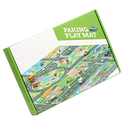 ibasenice 1 Satz Spielmatten-Set Mini- Spielmatte Einkaufswagen Für Kleinkinder Fahrzeugspielzeug Verkehr Parkplatz Szene Vlies von ibasenice