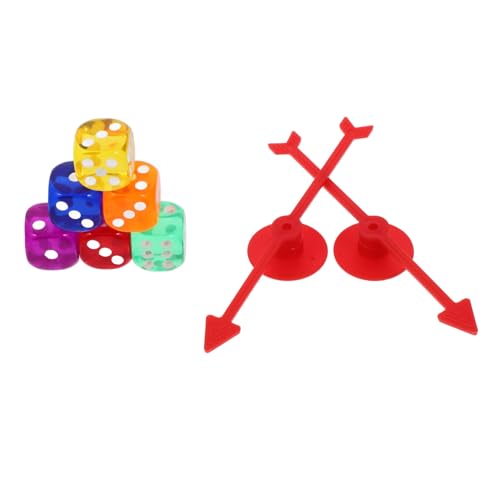 ibasenice 1 Satz Spielradzeiger Tensies Würfelspiel Spielkarte Rote Würfel Farkle Würfelspiele Roulette Jetons Würfelturm Pokermatte Pokertisch Zubehör Würfelfach Standardspiel Abs von ibasenice