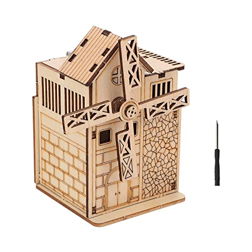 ibasenice 1 Satz Spieluhr aus Holz 3 d Puzzle 3 d-Puzzle Windmill Toy Set spielsachen Toys Würfel Rätsel Planke zappeln Heimwerken Puzzle- -Holzspielzeug hölzern Brown von ibasenice