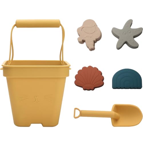 ibasenice 1 Satz Strandspielzeug sandspielzeug Beach Toys for Sandkastenspielzeug Sandeimer Strand Eimer beachset Spielzimmerversorgung Sandspielzeug für draußen Kieselgel Yellow von ibasenice