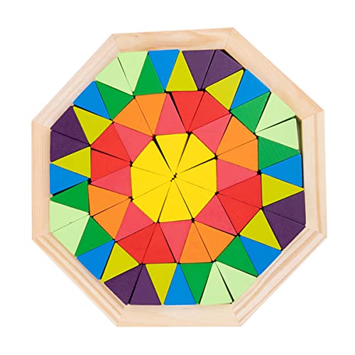 ibasenice 1 Satz Tangram-Puzzle Pädagogisches Logischer Baustein Für Puzzles Kindergeschenk Baustein Regenbogen-bausteine Holzbaustein Hölzern von ibasenice