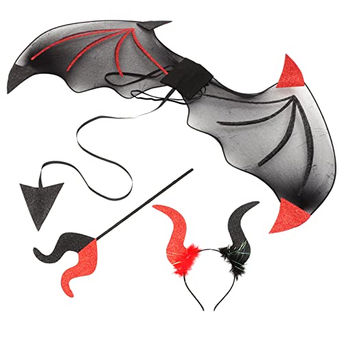 ibasenice 1 Satz Teufelsflügel Sensenmann Halloween-Accessoires Halloweenkostüm Teufelskostüm für Party Halloween schminke Halloween Make up Teufelsstütze Halloween-Cosplay-Kostüm Eisendraht von ibasenice