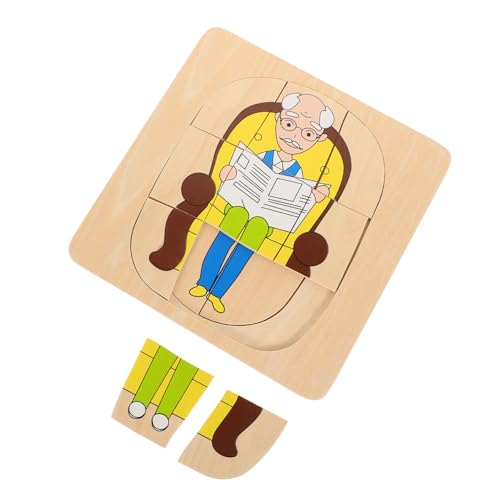 ibasenice 1 Satz Tier- Und Pflanzenpuzzle Passendes Puzzle-Spielzeug Rätsel Für Kinder Cartoon-Puzzle-Spielzeug Lernspielzeug Für Jungen Und Mädchen Rätsel Für Kleinkinder Hölzern von ibasenice