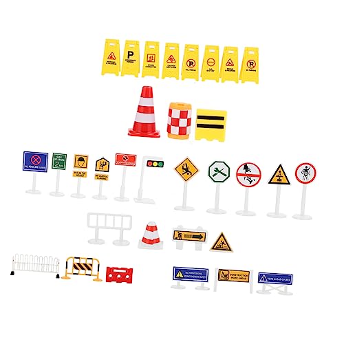 ibasenice 1 Satz Verkehrsbarrikadenschild verkehrsschilder verkehrszeichen Auto Sinnesspiel kinderspielzeug Verkehrsspielzeug für Straßenschild Abs von ibasenice