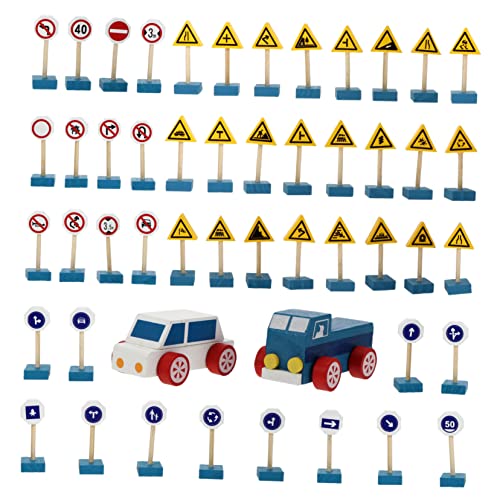ibasenice 1 Satz Verkehrszeichen Stielspielzeug für den Straßenverkehr Baumodell verkehrszeichen verkehrsschilder Frühpädagogisches Holz von ibasenice