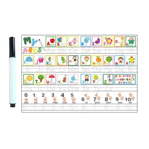 ibasenice 1 Satz Wandaufkleber Wand Buchstaben Aufkleber Whiteboard-radierer Magnetstreifen-whiteboard Diagramm Zum Lernen Von Buchstaben Für Kleinkinder Aufkleber Zahlenaufkleber PVC von ibasenice