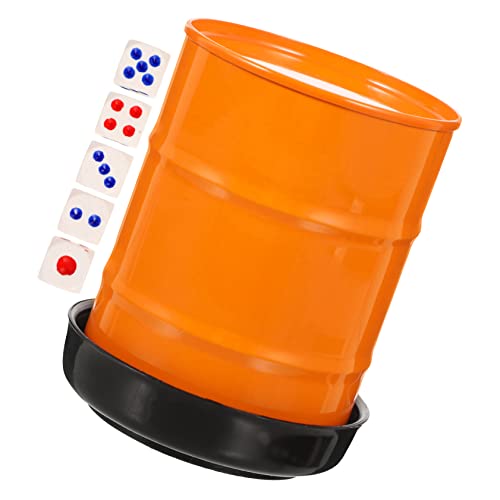 ibasenice 1 Satz Würfelbecher-Set Würfel Aufbewahrungsbecher Bar Würfelbecher Partyspiel unterhaltungsspiele brettspiel zubehör Würfelhalter für Spiel würfel schütteln Halter Plastik Orange von ibasenice