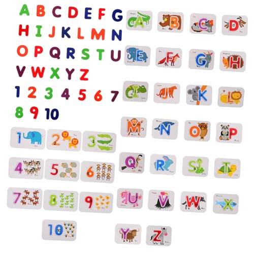 ibasenice 1 Satz Zahlen-Alphabet-Puzzle Alphabet-rechtschreibrätsel Alphabet-lernrätsel Buchstabenrätsel Hölzern von ibasenice