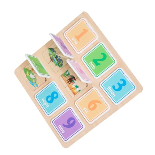 ibasenice 1 Satz Zahlen Puzzle Puzzle rätselbuch spielzeuge für holzpuzzel Holzrätsel tierische Rätsel Holzspielzeug Tierpuzzle aus Holz Kinderspielzeug von ibasenice