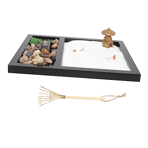 ibasenice 1 Satz Zen-sandtisch-Ornament Zen-gartenschmuck Solare Ornamente Boho Farbige Sandmalerei Zappelspielzeug Zappeln Tischminiaturen Japanisches Zen-Garten-kit Heimbüro Desktop Harz von ibasenice