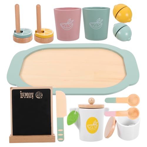 ibasenice 1 Satz Zitronentee-Kombi-Set Spielzeug Geschirrset Miniatur-zitronentee Tea-time-spielset Teegeschirr Aus Holz Für Kleinkinder Holz-Zitronen-Tee Für Kleinkinder Hölzern von ibasenice