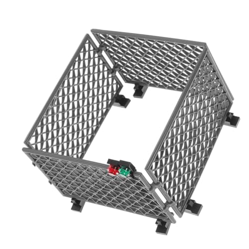 ibasenice 1 Satz Zubehör für Schutznetz-Bausteine Miniatur-Feengartenzaun Kleiner Zaun Weihnachtsbaumzaun Feenzaun bauklötze Mini Zaun Minizaun für Puppenhauszubehör Mini-Zaunstütze Abs Grey von ibasenice