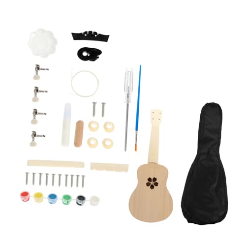 ibasenice 1 Satz Zusammenbau Der Ukulele DIY Ukulele Material Kit Kleines Gitarren DIY Material Verspieltes Ukulele-kit Manuelles Ukulele-kit Eltern-Kind-Instrument Ukulele Bausatz Linde von ibasenice