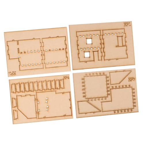 ibasenice 1 Satz Zweistöckiges Hausmodell Puzzle Bausätze Für Kinder Bastelarbeiten Für Kinder Aus Holz Golden von ibasenice