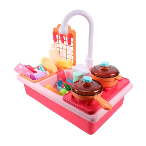 ibasenice 1 Satz geschirrspüler für Küchengeräte Kitchen Set for spülbecken für kinderküche Kleinkind Waschbecken Kinderspielzeug geschenkt Plastik Rosa von ibasenice