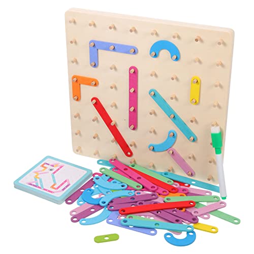 ibasenice 1 Satz holzspielzeug holzspielsachen Lernspielzeug Magnete für Stielspielzeug Experiment Puzzle Kleinkind Grafisches Lernspielzeug aus Holz hölzern Colorful von ibasenice