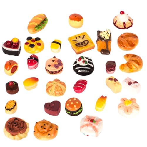 ibasenice 1 Satz simuliertes Brot gefälschter Nachtisch Heimwerken klein Feinschmecker Miniature Food Toy Kitchen puppenhauszubehör Harz-Sushi-Ornament Dessert-Modell- von ibasenice