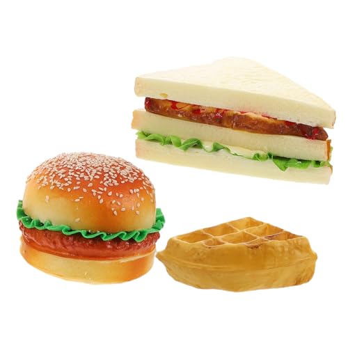 ibasenice 1 Satz simuliertes Brot realistischer Hamburger künstlicher Hamburger für interaktives Essen realistisch Fake Food für die Küche Food-Modell PVC von ibasenice