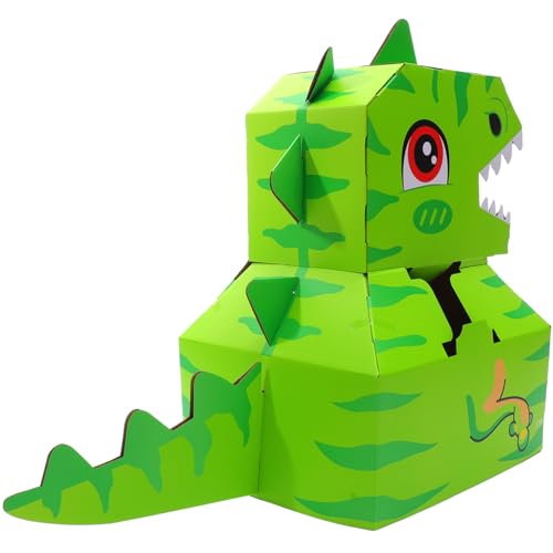 ibasenice 1 Satz tragbarer Karton bastelset basteln für Pappmodell kinderspielzeug spielzeugbox Toy Box tragbares DIY- tragbare Dinosaurier aus Papierkarton Green von ibasenice