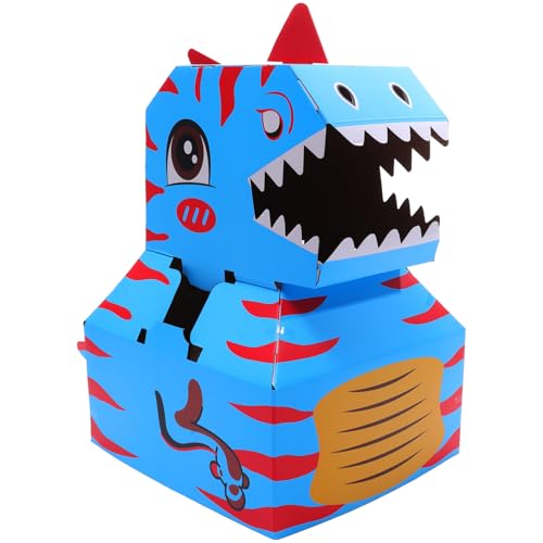 ibasenice 1 Satz tragbarer Karton bastelset basteln für wischtelgeschenk Children Toys Dino d tragbare DIY- -Dinosaurier tragbares DIY- für Papier Blue von ibasenice