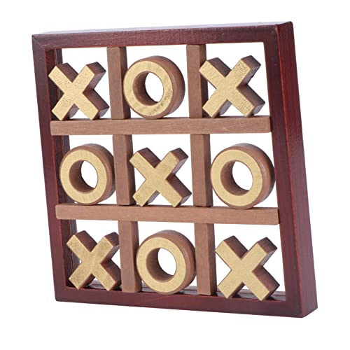 ibasenice 1 Satz xo Schach interaktives Interactive Toys hühner holzsteckspiel kinderspielsachen bretspiele Schachspielzeug aus Holz Strategie-Brettspiel hölzern Brown von ibasenice