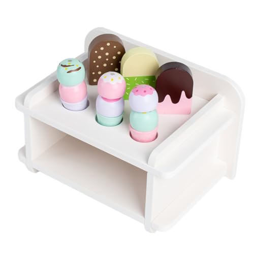 ibasenice 1 Set Aus Holzimitat Eiscreme Modellen Mit Ständer Niedliche Eiscreme Waffeln Zur Dekoration Und Zum Ideales Für Und Kreative Spielzeit von ibasenice