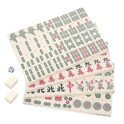 ibasenice 1 Set Entspannendes Mahjong Set Familienbrettspiel Mahjong Spielzeug Reise Tischspiel Mahjong Harz von ibasenice