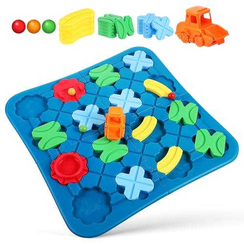 ibasenice 1 Set Geistiges Spielzeug Puzzle Spur Logischer Vorbau Straßenbau Spiel Puzzle Logischer Baumeister Vorschule Montessori Denksportaufgaben Vorbau Puzzle Brettspiele von ibasenice