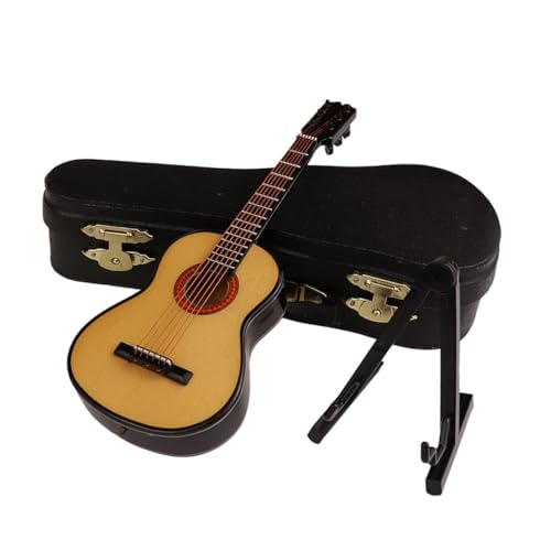 ibasenice 1 Set Gitarrenmodell Zubehör Miniaturgitarre Kleines Instrumentenspielzeug Winzige Miniatur E Gitarren Bausätze Schreibtischdekor Bassgitarre Akustikgitarrenkoffer von ibasenice