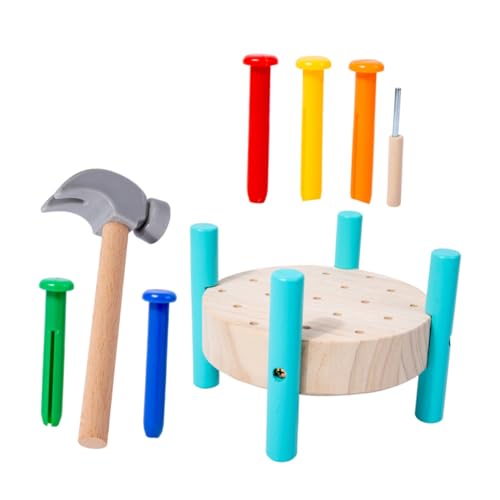 ibasenice 1 Set Hammer Montessori Entwicklungs Mit Schlagplatte Für Pounding Workbench Für Kreatives Und Geschicklichkeitsförderung Ideal Für Frühes Lernen von ibasenice