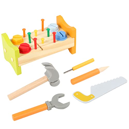 ibasenice 1 Set Holzhammer Werkbank Für Kleinkinder Pädagogisches Hammer Set Mit Werkbank Und Hammer Für Kreative Spielstunden Ideal Für Jungen Und ädchen Ab 2 Jahren von ibasenice