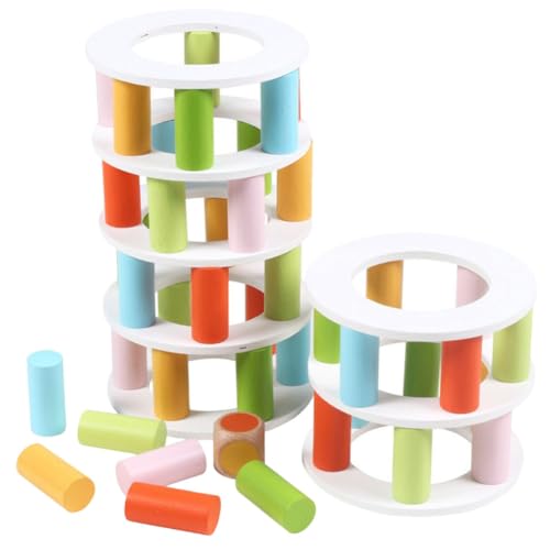 ibasenice Montessori Spielzeug Baby 1 Set Holzstapelspielzeug Pädagogisches Holzspielzeug Für Stacking Block Türme Stapeln Lernspielzeug Für Frühe Familienspiel Für 2 4 Spieler von ibasenice