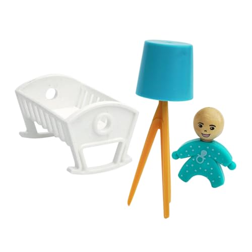 ibasenice Miniaturmodell Miniaturpuppe 1 Set Miniaturpuppenbett Stehlampe Puppenhausmöbel Spielzeug für Die Dekoration von ibasenice