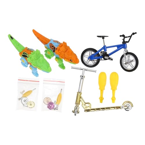 ibasenice 1 Set Mini Finger Bike Finger Scooter DIY Dinosaur Modell Tischspielzeug Mit 2 Dinosauriern Und Zubehör Für Kreative Fingeraktivitäten von ibasenice