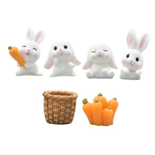 ibasenice 6pcs Harz Bunny Figurine Set Karotte Ornamente Decor für von ibasenice