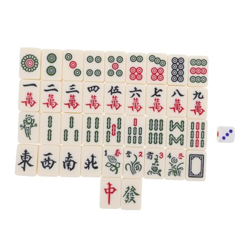 ibasenice 1 Set Mini Mahjong Set Tragbares Reise Mahjong Spiel Puppenhaus Mahjong Mini Mahjong Set Chinesisches Mahjong Set Mahjong Mahjong Spiel Für Anfänger von ibasenice