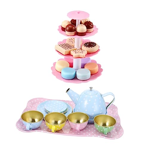 ibasenice 1 Set Nachmittagstee Mädchen Mädchen Für Kleinkinder Zur Zubereitung des Nachmittagstees Dessertturm Spielhaus Teezeit Spielset Kunststoff von ibasenice