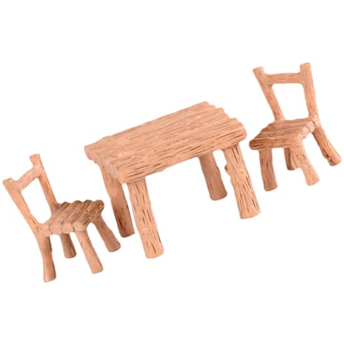 ibasenice 1 Set Puppenhaus Dekoration Miniaturen Künstlicher Farn Puppentisch Und Stühle Puppenhochstuhl Mini Hochstuhl Modell Kunstbälle Tapetenaufkleber Platten Kunstharz von ibasenice