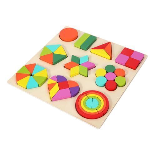 ibasenice 1 Set Puzzle Der Frühen Bildung Pädagogisches Puzzlespielzeug Holzspielzeug Lernspielzeug Für Lehrmittelspielzeug Interaktives Regenbogen-bausteine Hölzern von ibasenice