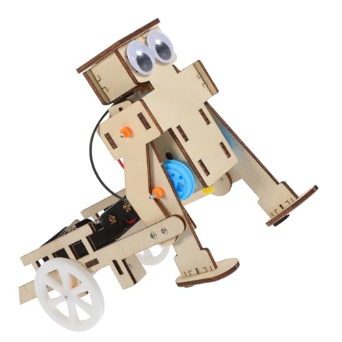 ibasenice 1 Set Roboter Bausatz Spielzeug Lernspielzeug DIY Roboter Spielzeug Holzroboter Handwerk DIY Roboterbausatz Wissenschaftliches DIY Spielzeug Kind Holzroboter Puzzle von ibasenice