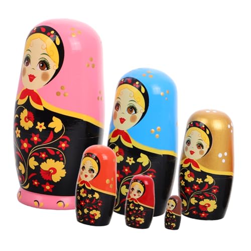 ibasenice 1 Set Russische Matroschka Puppen Für Stapelbar Ineinander Verschachtelt Set Russische Matroschka Puppen Holz Matroschka Puppen Kinderornament Bastelset von ibasenice