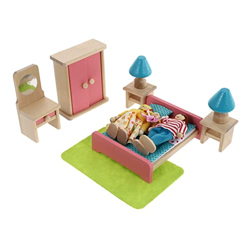 ibasenice 1 Set Spielhaus Mini Kleines Spielhaus Requisite Rollenspiel Simuliertes Schlafzimmer Kleine Möbel Schlafzimmermodell Mini Schlafzimmer Tuch Grün von ibasenice