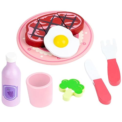 ibasenice 1 Set Steak Essen Rollenspiel Spiel Essen Für Mädchen Spielküche Gefälschte Lebensmittel Wurstwaren Lebensmittel Besteck Für Jungen Mädchen Aus Holz von ibasenice