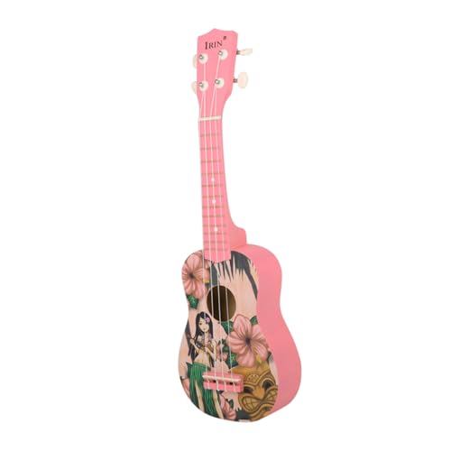 ibasenice 1 Stück 21 21 Zoll Ukulele Instrument Ukelele for kinderknallzeug hühner Mini Gitarre 21 Zoll kleine Ukulele wunderschöne Ukulele Anfang Ukulele Linde Rosa von ibasenice