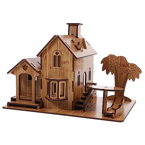 ibasenice 1 Stück 3D- -Puzzle Rätsel Baumodell Aus Holz Bausätze Hausmontagemodell Holzpuzzle Selber Machen DIY-montagespielzeug Spielmontagemodell Holz von ibasenice