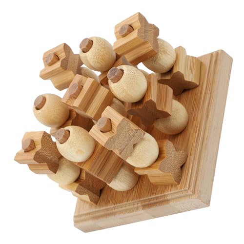 ibasenice 1 Stück Dreidimensionales Toe Spiel Für Spiel Schach Schachbrett Schach-stapelspielzeug Labyrinth-brettspiel Sudoku-schachspielzeug Bambusschach Brown Bambus von ibasenice