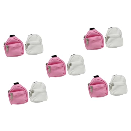 ibasenice 10 STK Simulation Schultasche Spielzeug Rucksäcke Für Minipuppen Mini-puppentasche Mädchen Geldbörsen Mädchenrucksack Rucksäcke Für Mädchen Mini-Rucksack Mini- -Ornament Stoff von ibasenice