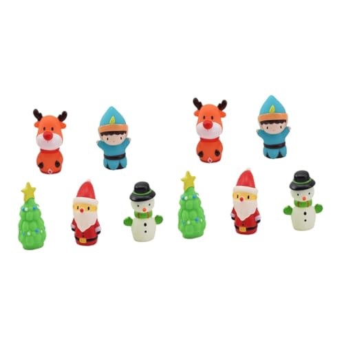 ibasenice 10 STK Weihnachtsfingerpuppe Neuheit Fingerpuppe Fingerpuppen Spielzeug Hände kinderbeschäftigung Party mitgebsel Kinder Handpuppenspielzeug Marionetten Spielzeug Kieselgel von ibasenice