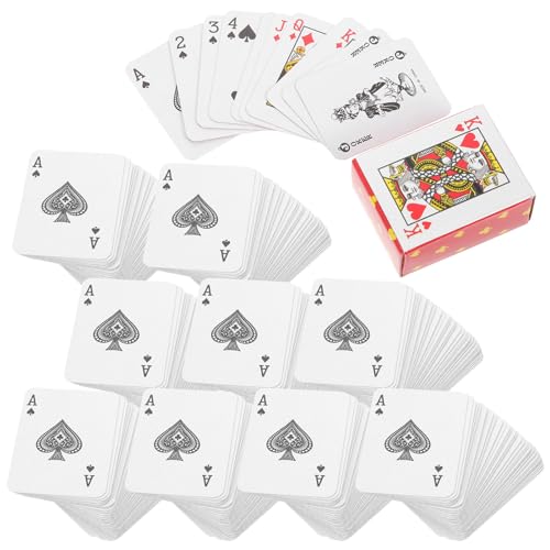 ibasenice 10 Sets Mini-Spielkarten 54 Karten Reisespiel Winzige Pokerkarten Kleine -Spielkarten Pokerdecks Originelles Geschenk Für Jungen Und Mädchen Partygeschenk von ibasenice