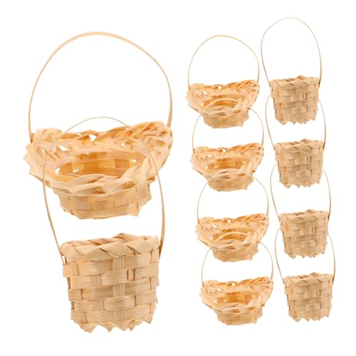 ibasenice 10 Stück Maßstab Naturgeflochtene Mini Aufbewahrungskörbe für Puppenhaus Dekoration Tiny Flower Basket Vielseitig für Basteln und Osterdeko ibasenice 10 Stück Maßstab Naturgeflochtene Mini Aufbewahrungskörbe für Puppenhaus Dekoration Tiny Flower Basket Vielseitig für Basteln und Osterdeko von ibasenice